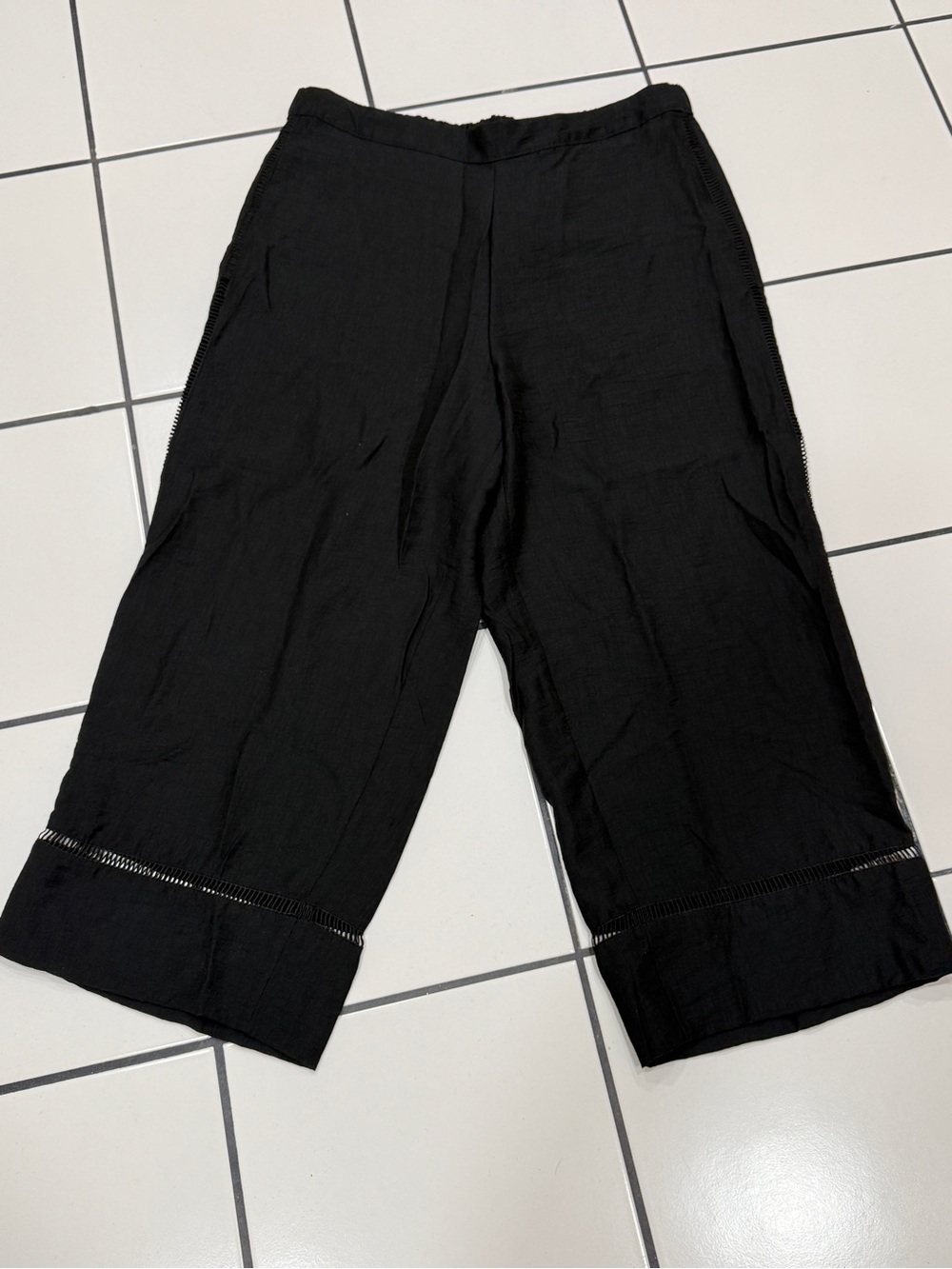 a new day Black Cropped Wide-Leg Pants